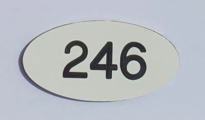 Locker oval number plate